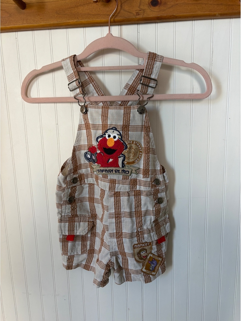 Y2K Sesame Street safari Elmo overalls 18m